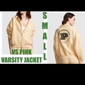 VICTORIA’S SECRET PINK IVY FLEECE FULL-ZIP SWEATSHIRT SMALL